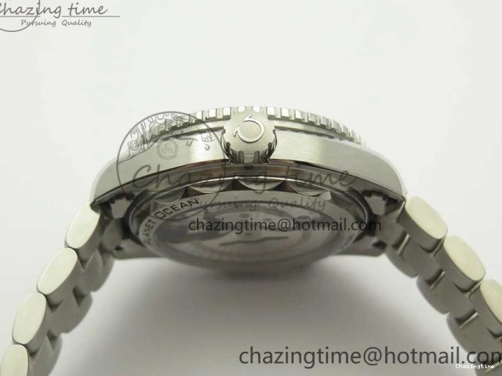 0407 Trendy Planet Ocean 43.5mm SS VSF 1:1 Best Edition Black Ceramic Bezel and Dial on SS Bracelet A8900 Super Clone 7973